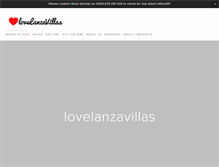 Tablet Screenshot of lovelanzavillas.com